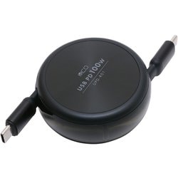USB Type-C コードリールケーブル PD100W対応 ブラック UPD-R01/BK