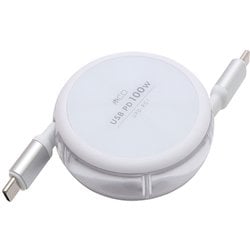 USB Type-C コードリールケーブル PD100W対応 ホワイト UPD-R01/WH