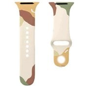 Apple Watchバンド シリコン迷彩 ホワイトブラウン 38mm/40mm/41mm アップルウォッチ ケース用 バンド