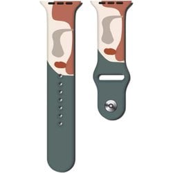 Apple Watchバンド シリコン迷彩 グリーンワインレッド 42mm/44mm/45mm/49mm アップルウォッチ ケース用 バンド