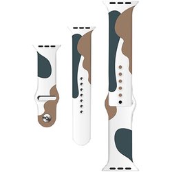 Apple Watchバンド シリコン迷彩 グリーンベージュ 38mm/40mm/41mm アップルウォッチ ケース用 バンド
