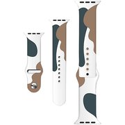 Apple Watchバンド シリコン迷彩 グリーンベージュ 42mm/44mm/45mm/49mm アップルウォッチ ケース用 バンド