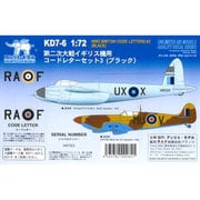 KD7-6 1/72 デカール WWII 英コードレター 3 黒 [プラモデル用品]