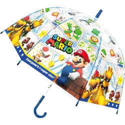 子供用傘 ビニール傘 スーパーマリオ コミック 55cm ジャンプ式 32484