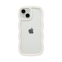 661-054368 [U-FINE WavyFrame ケース iPhone 15/14/13用 ホワイト]