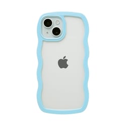 661-054399 [U-FINE WavyFrame ケース iPhone 15/14/13用 ブルー]