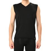 110019XXL [コロバニィ Vネック アンダーノースリーブシャツ 1枚 XXLサイス ブラック]