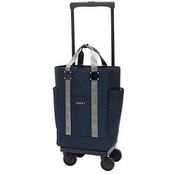 4輪ストッパー付 折り畳みトートバッグセット ネイビー D-631 ブリル（L21）