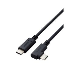 USB Type C ケーブル USB-C to USB-C 2m L字 やわらか 充電/データ転送用 PD 60W 3A USB2.0 【 Type-C 搭載 Windows 11 10 macOS 等各種対応 】 ブラック U2C-CCLY20NBK