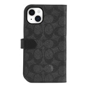 iPhone 15 Plus用 Coach Folio Case - Signature C Charcoal CH052714