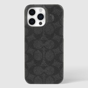 iPhone 15 Pro Max用 Coach Slim Wrap Case - Signature C Charcoal CH052720