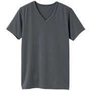 おうちインナー Vネック半袖 メンズ リカバリーウェア 半袖シャツ チャコール Mサイズ 8716
