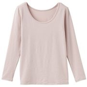 おうちインナー Uネック 9分袖 レディース リカバリーウェア 長袖シャツ スモーキーピンク Mサイズ 8767
