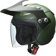 X-AIR RAZZO-V アドベンチャーヘルメット マットグリーン Lサイズ(59-60cm未満) ジェットヘルメット・開閉式シールド・ワンタッチバックル RAZZO5GRL