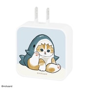 USB AC充電器 USB/USB Type-C ACアダプタ USB-C×1/USB-A×1 最大3.4A 可動式プラグ採用 mofusand サメにゃん MOFU-35A