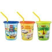 ストロー付プラスチック製タンブラー 320ml 3個セット トミカ24 SIH3ST