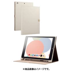 iPad 10.2インチ 第9/8/7世代（2021/2020/2019）用 フラップケース ApplePencil収納可 スリープ対応 ＆me グレージュ TB-A19RWVJMGB