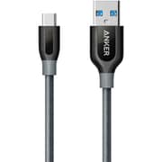 Anker PowerLine+ USB-C & USB-A ケーブル 0.9m グレー A81680A2