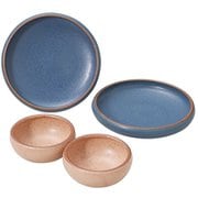 らくすくUD プレート ボウル ペアセット 17cmプレート＆10cmボウル 4点セット 食洗機対応 電子レンジ対応 6816-01