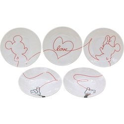 ラブイズ 小皿 約12cm 5個 食器セット ディズニー ミッキーマウス/ミニーマウス 3307-02