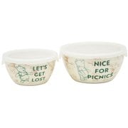 3534-03 [100エーカー・ピクニック レンジパック 蓋付き 2点セット 約310ml/560ml 電子レンジ対応 食洗機対応 ディズニー 「くまのプーさん」]