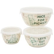 3534-04 [100エーカー・ピクニック レンジパック 蓋付き 3点セット 約150ml/310ml/560ml 電子レンジ対応 食洗機対応 ディズニー 「くまのプーさん」]
