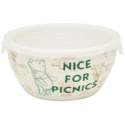 100エーカー・ピクニック レンジパック 蓋付き 約560ml 直径約14cm 電子レンジ対応 食洗機対応 ディズニー 「くまのプーさん」 3534-16