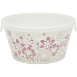 フラワーフラワー レンジパック 蓋付き 直径約14cm 約600ml 電子レンジ対応 食洗機対応 ディズニー ミッキーマウス パープル 3309-43