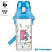 食洗機対応 直飲みプラ製ワンタッチクリアボトル 480ml ドラえもん ラインデザイン PSB5TR