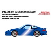 EM619C 1/43 ポルシェ 911 997.2 Turbo 2010 アクアブルーメタリック [レジンキャストミニカー]