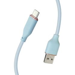 超柔らか！ふわふわソフトケーブル USB Type-Cケーブル USB2.0 QC3.0/最大18W 50cm ブルー UCJ-AW50 BL