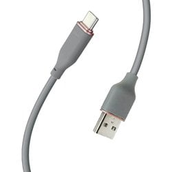 超柔らか！ふわふわソフトケーブル USB Type-Cケーブル USB2.0 QC3.0/最大18W 50cm グレー UCJ-AW50 GY
