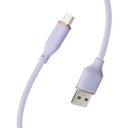 超柔らか！ふわふわソフトケーブル USB Type-Cケーブル USB2.0 QC3.0/最大18W 50cm パープル UCJ-AW50 PR