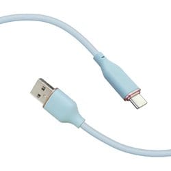 超柔らか！ふわふわソフトケーブル USB Type-Cケーブル USB2.0 QC3.0/最大18W 1m ブルー UCJ-AW1M BL
