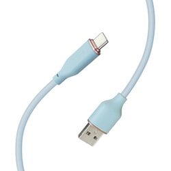 超柔らか！ふわふわソフトケーブル USB Type-Cケーブル USB2.0 QC3.0/最大18W 2m ブルー UCJ-AW2M BL