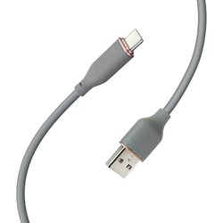 超柔らか！ふわふわソフトケーブル USB Type-Cケーブル USB2.0 QC3.0/最大18W 2m グレー UCJ-AW2M GY