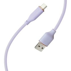 超柔らか！ふわふわソフトケーブル USB Type-Cケーブル USB2.0 QC3.0/最大18W 2m パープル UCJ-AW2M PR