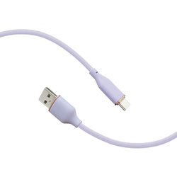 超柔らか！ふわふわソフトケーブル USB Type-Cケーブル USB2.0 QC3.0/最大18W 3m パープル UCJ-AW3M PR