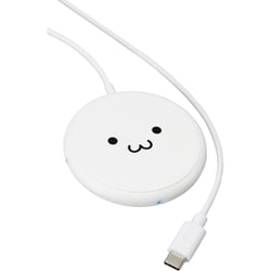 ワイヤレス充電器 Qi認証 5W 卓上 おくだけ充電 しろちゃん（ホワイト×ブラック） W-QA25WF