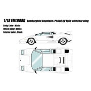 EML088D 1/18 ランボルギーニ カウンタック LP5000 QV 1988 with Rear wing ホワイト ブラックインテリア [レジンキャストミニカー]