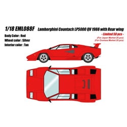 EML088F 1/18 ランボルギーニ カウンタック LP5000 QV 1988 with Rear wing レッド タンインテリア [レジンキャストミニカー]