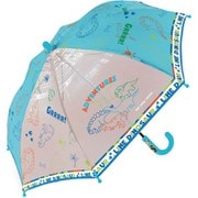 長傘 45cm 手開き式 ラインダイナソー サックス 584-021
