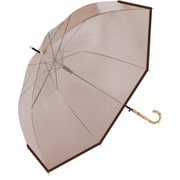 長傘 58cm ジャンプ式 バンブーカラー ビニール ブラウン 114-029