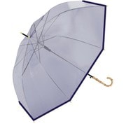 長傘 58cm ジャンプ式 バンブーカラー ビニール ネイビー 114-029