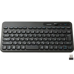 ワイヤレス キーボード 無線 2.4GHz メンブレン テンキーレス コンパクト 日本語配列 抗菌 ブラック TK-CM10DMKBK