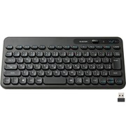 ワイヤレス キーボード 無線 2.4GHz メンブレン テンキーレス コンパクト 日本語配列 抗菌 ブラック TK-CM10DMKBK