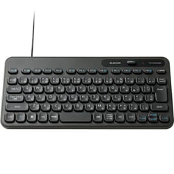 有線 キーボード メンブレン テンキーレス コンパクト 日本語配列 抗菌 ブラック TK-CM10UMKBK