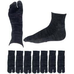 NAKAMAJITA MENS 25-27cm 綿混底パイル タビソックス ショート丈 チャコール×7足セット HN-MS-23-2527-CG