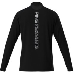 PING ブラック 長袖 ハイネック シャツ PING ピン ゴルフウェア 長袖シャツ 秋 冬 23FWエアーフレイク