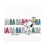 605543 [「PEANUTS （ピーナッツ）」 スヌーピー＆ウッドストック 吸水 コースター 角型 陶器 10cm HAHAHAシリーズ]
